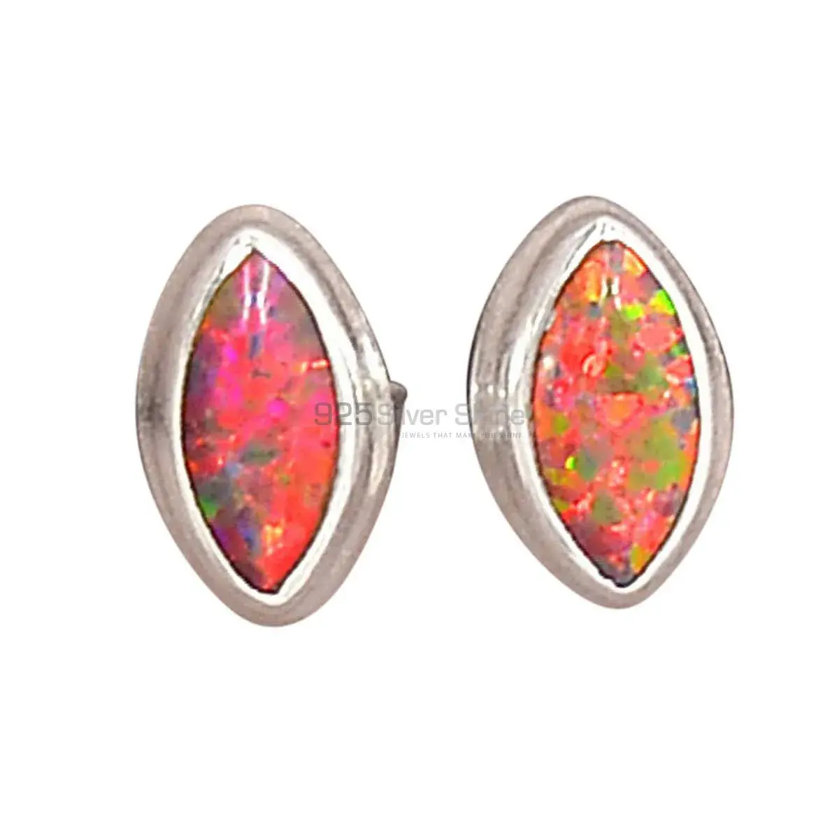 Unique 925 Sterling Silver Handmade Earrings Exporters In Opal Gemstone Jewelry 925SE2802_2