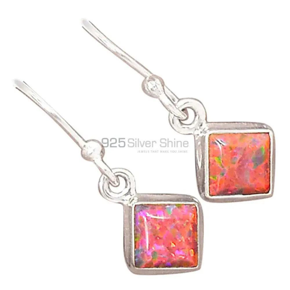 Unique 925 Sterling Silver Handmade Earrings Exporters In Opal Gemstone Jewelry 925SE2802_5