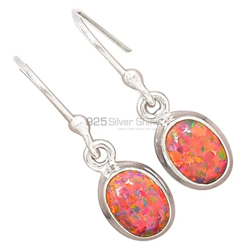 Unique 925 Sterling Silver Handmade Earrings Exporters In Opal Gemstone Jewelry 925SE2802_6