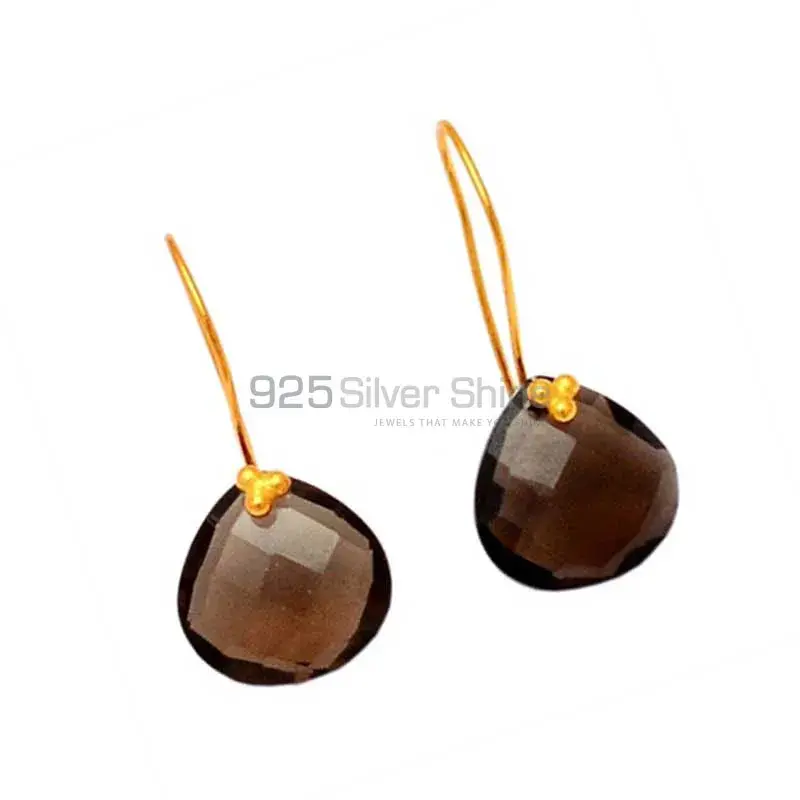 925 Sterling Silver Handmade Earrings In Smoky Quartz Gemstone Jewelry 925SE1234_1