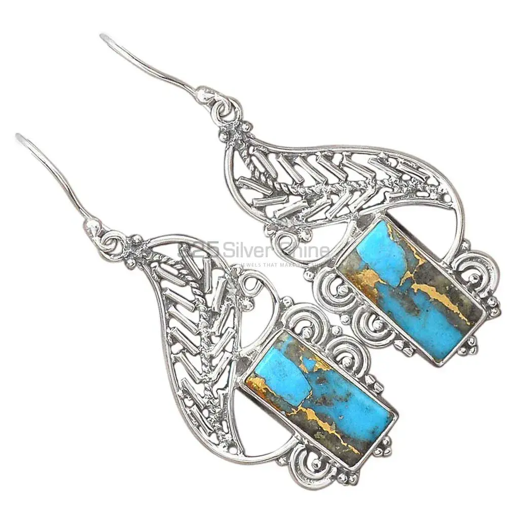 Unique 925 Sterling Silver Handmade Earrings Exporters In Turquoise Gemstone Jewelry 925SE2960_1