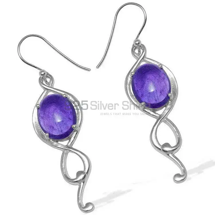 925 Sterling Silver Handmade Earrings In Amethyst Gemstone Jewelry 925SE833_1
