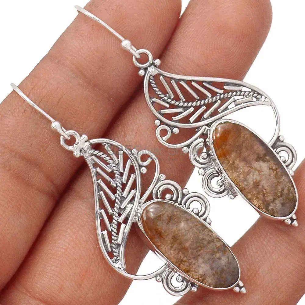 925 Sterling Silver Handmade Earrings In Cacoxenite Gemstone Jewelry 925SE2945_1