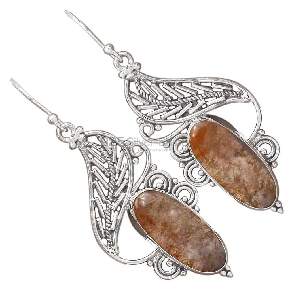 925 Sterling Silver Handmade Earrings In Cacoxenite Gemstone Jewelry 925SE2945_2