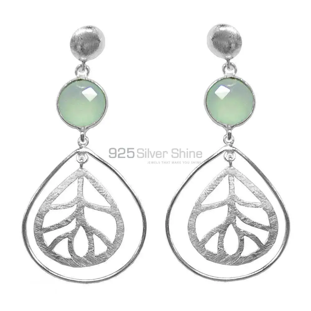 Unique 925 Sterling Silver Handmade Earrings Manufacturer In Chalcedony Gemstone Jewelry 925SE1377