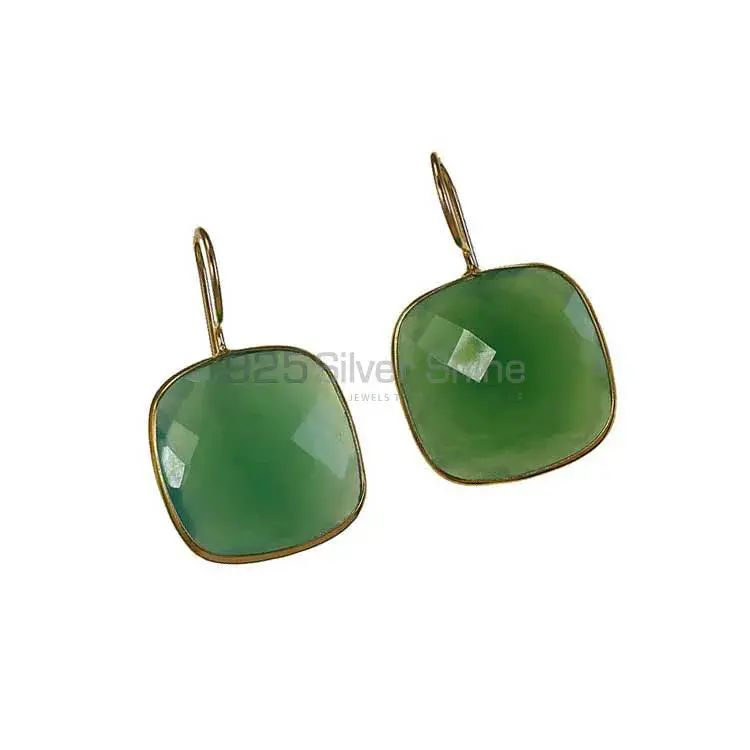 Unique 925 Sterling Silver Handmade Earrings Manufacturer In Chrysoprase Gemstone Jewelry 925SE1973_0