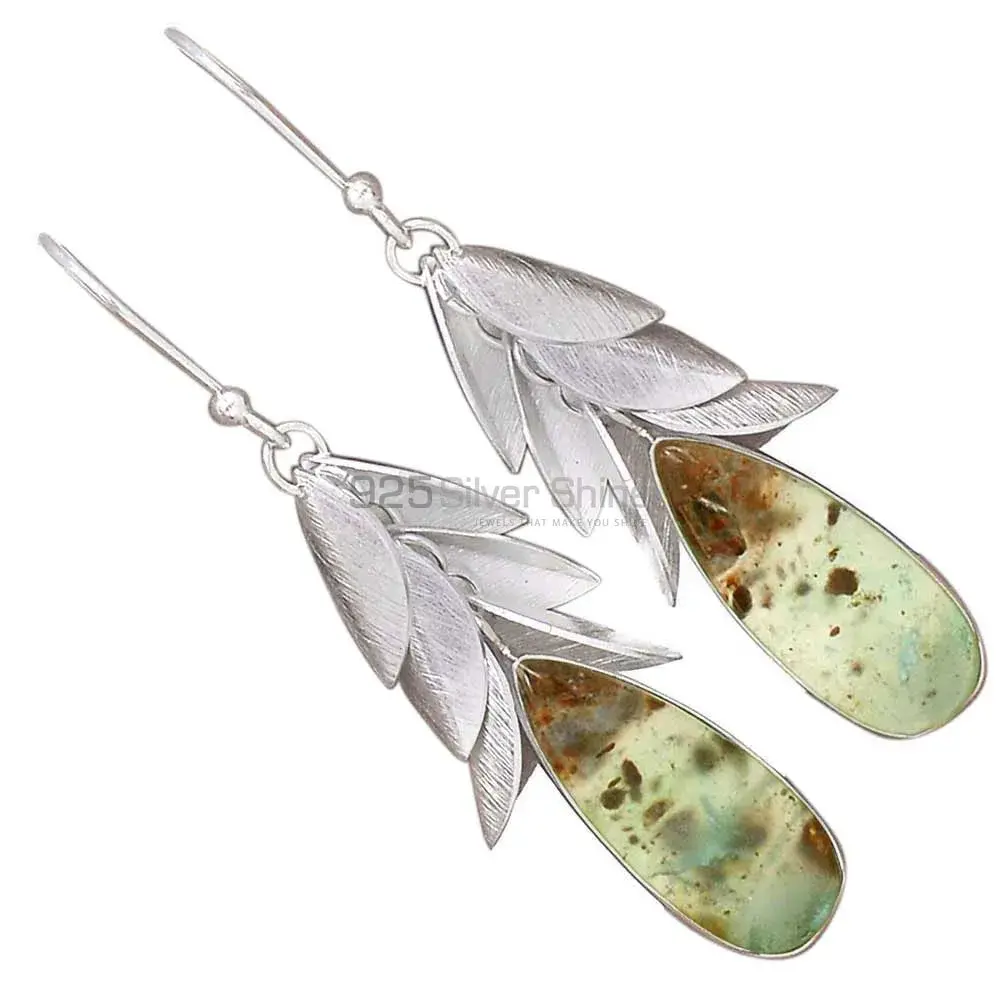 Unique 925 Sterling Silver Handmade Earrings Manufacturer In Chrysoprase Gemstone Jewelry 925SE3024_0