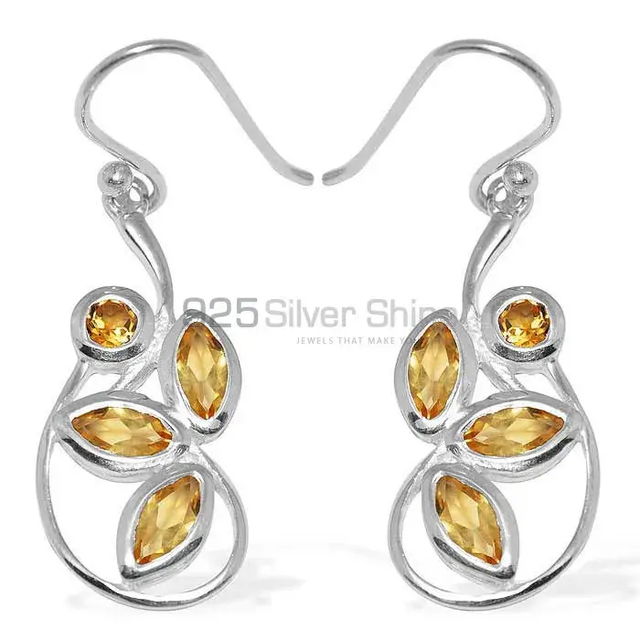 Unique 925 Sterling Silver Handmade Earrings Manufacturer In Citrine Gemstone Jewelry 925SE1149