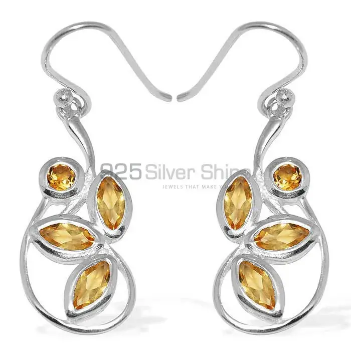 925 Sterling Silver Handmade Earrings In Citrine Gemstone Jewelry 925SE1149_0