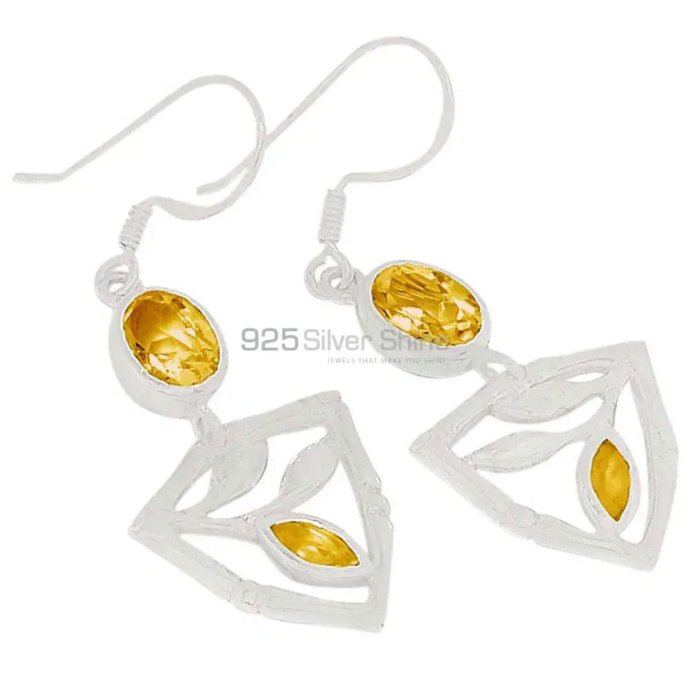 Unique 925 Sterling Silver Handmade Earrings Manufacturer In Citrine Gemstone Jewelry 925SE359