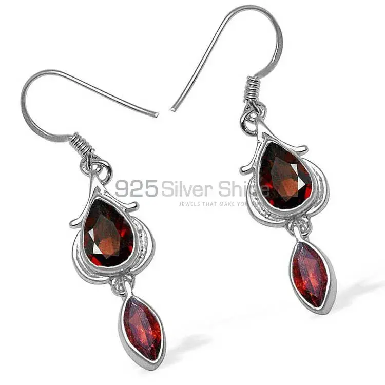 925 Sterling Silver Handmade Earrings In Garnet Gemstone Jewelry 925SE1070_1