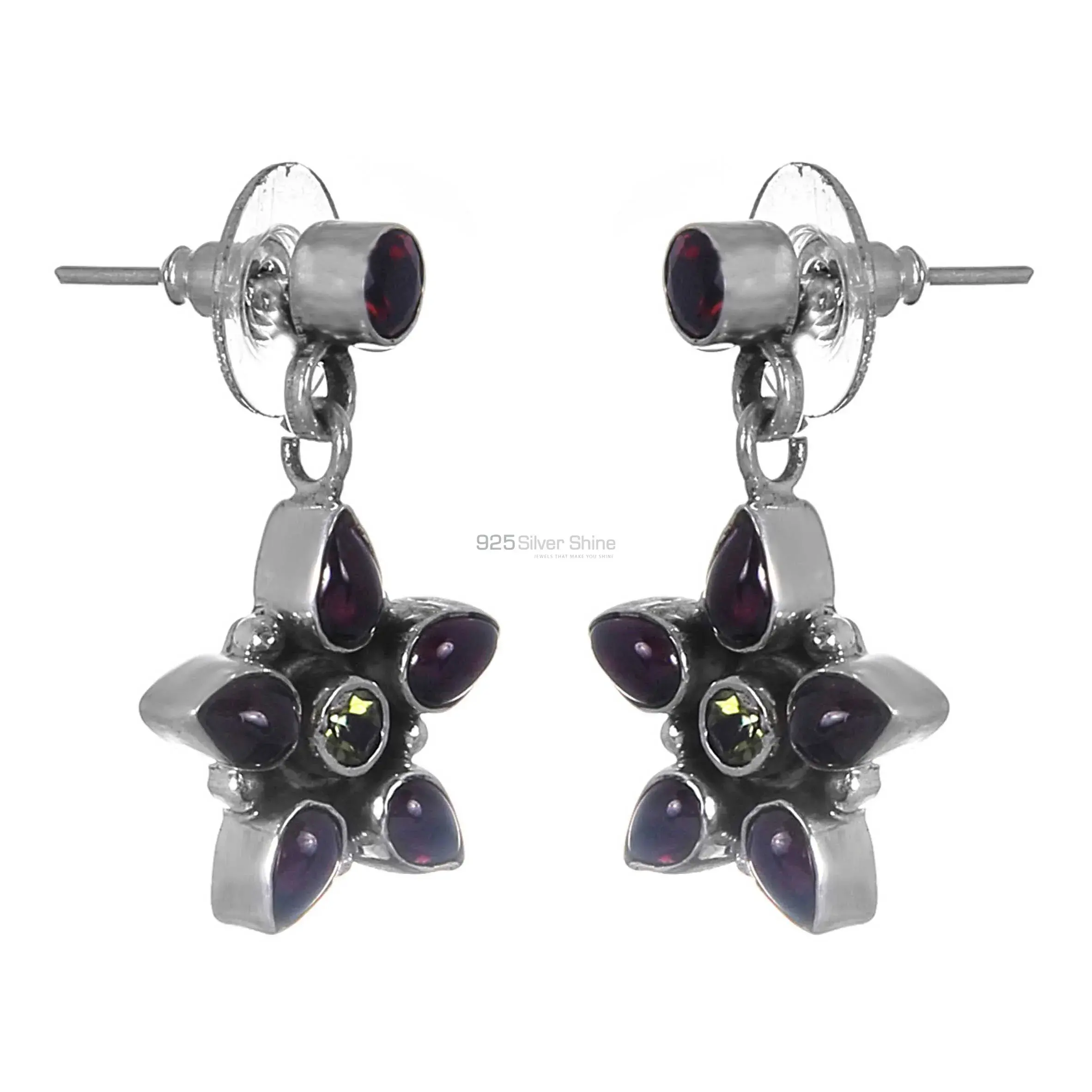 925 Sterling Silver Handmade Earrings In Multi Gemstone Jewelry 925SE280_0