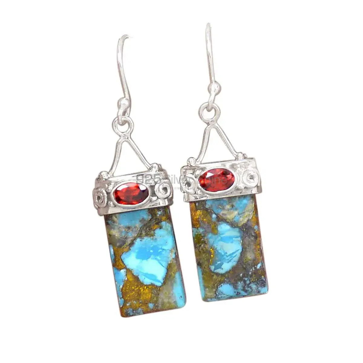 925 Sterling Silver Handmade Earrings In Multi Gemstone Jewelry 925SE3103_0