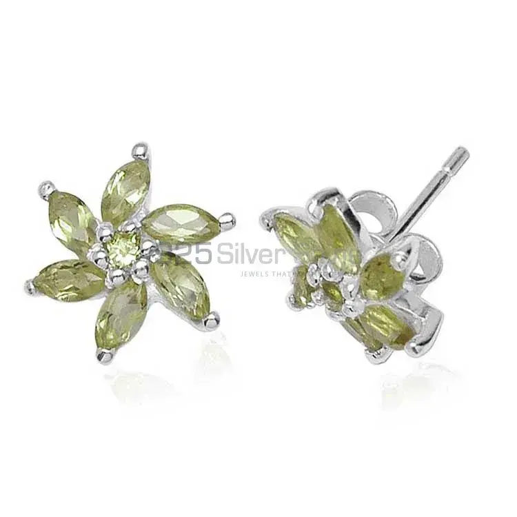 Unique 925 Sterling Silver Handmade Earrings Manufacturer In Peridot Gemstone Jewelry 925SE754_0