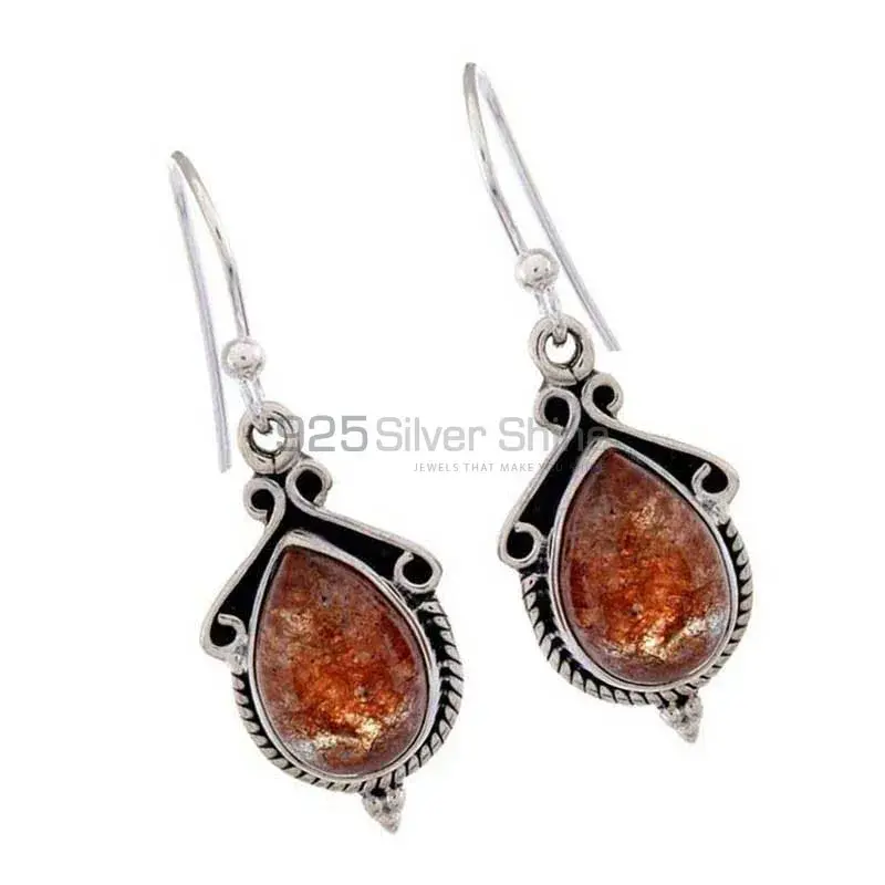 925 Sterling Silver Handmade Earrings In Strawberry Quartz Gemstone Jewelry 925SE1219_1