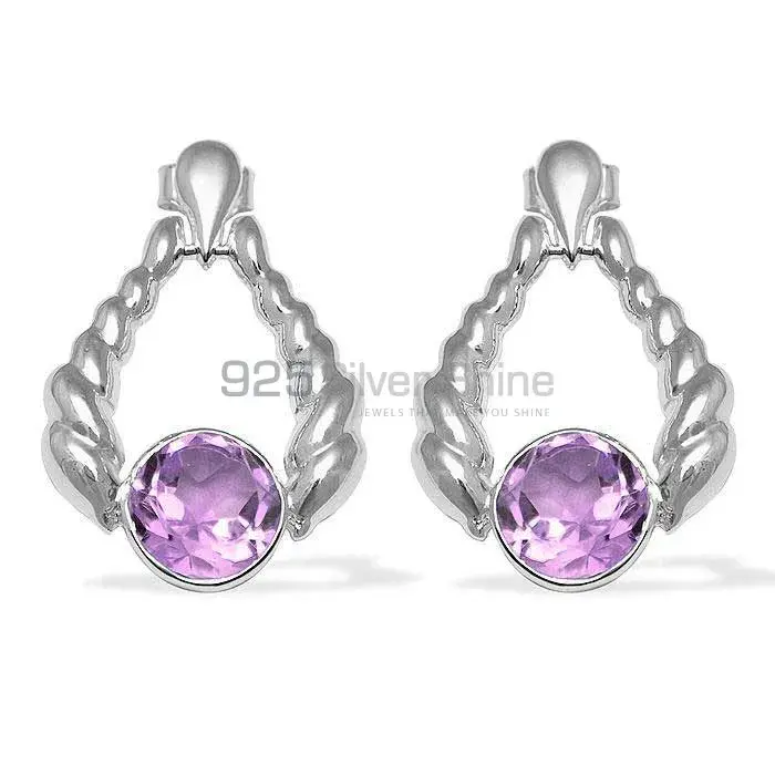 Unique 925 Sterling Silver Handmade Earrings Suppliers In Amethyst Gemstone Jewelry 925SE1080