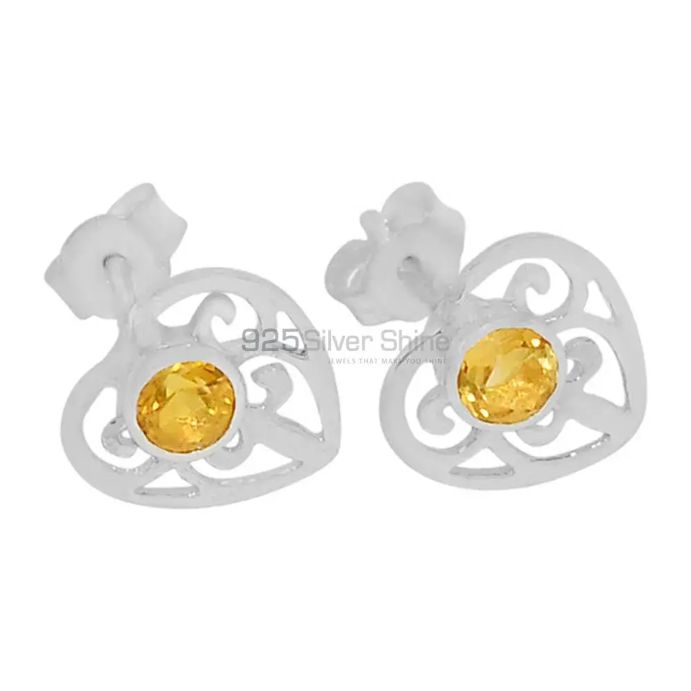 Unique 925 Sterling Silver Handmade Earrings Suppliers In Citrine Gemstone Jewelry 925SE527