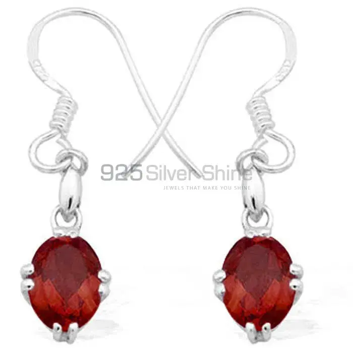 Unique 925 Sterling Silver Handmade Earrings Suppliers In Garnet Gemstone Jewelry 925SE922