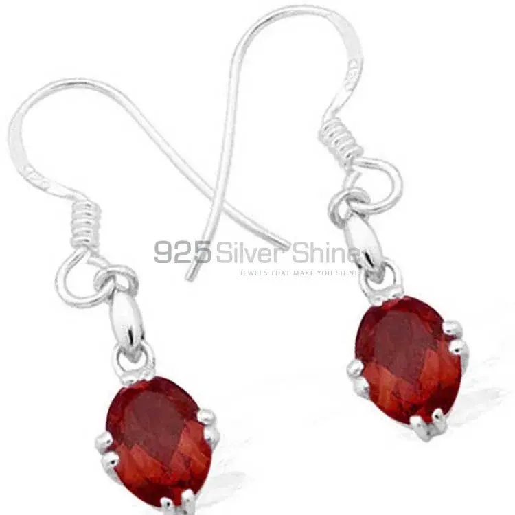 Unique 925 Sterling Silver Handmade Earrings Suppliers In Garnet Gemstone Jewelry 925SE922_0