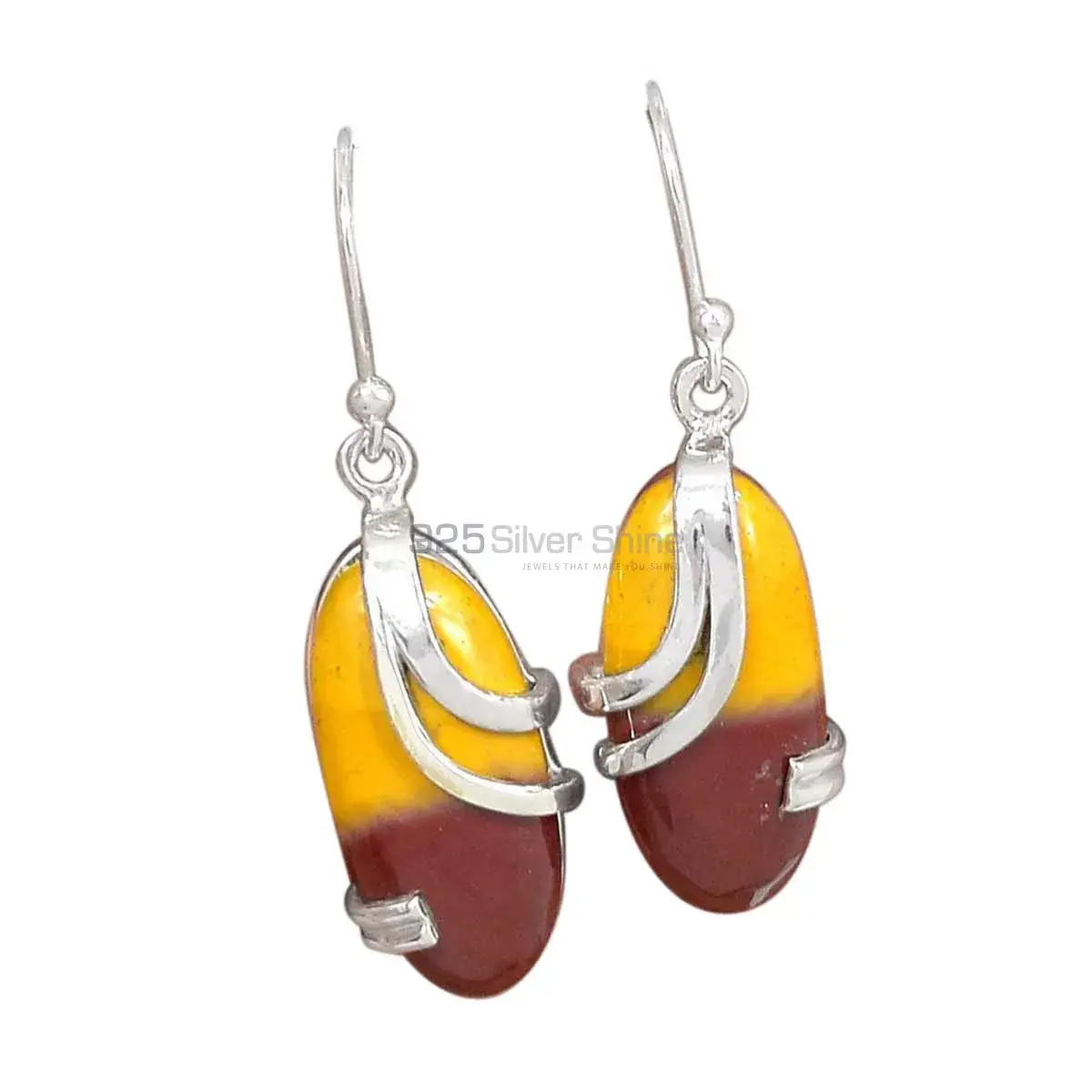 925 Sterling Silver Handmade Earrings In Mookaite Gemstone Jewelry 925SE2084_0