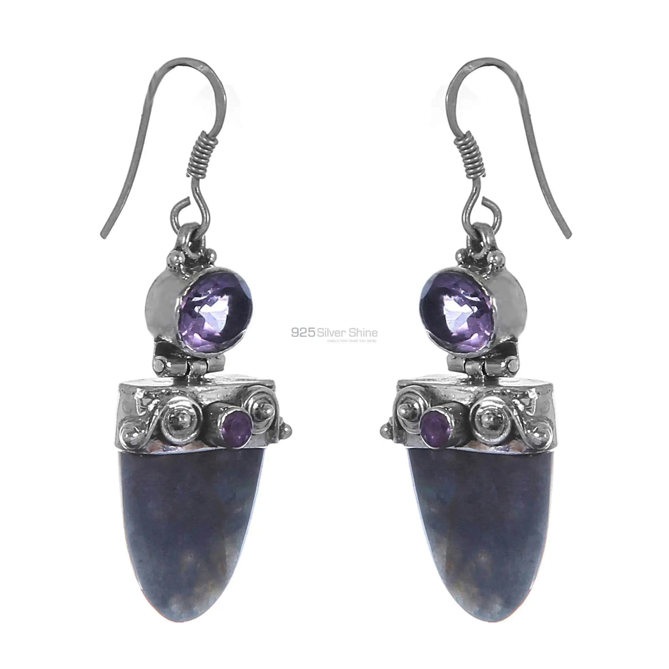 925 Sterling Silver Handmade Earrings In Multi Gemstone Jewelry 925SE290_0