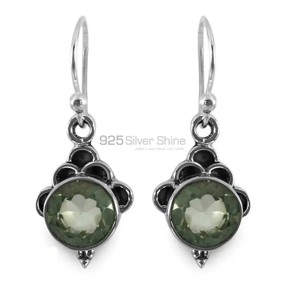 925 Sterling Silver Handmade Earrings In Peridot Gemstone Jewelry 925SE1308_0