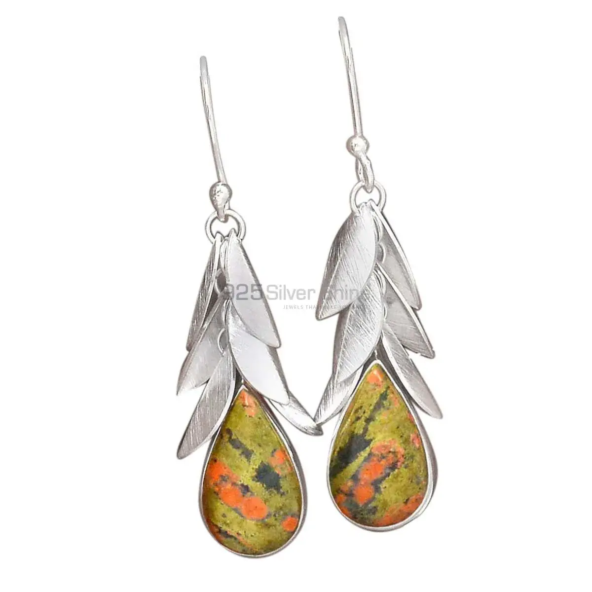925 Sterling Silver Handmade Earrings In Ruby Zoisite Gemstone Jewelry 925SE3034_0