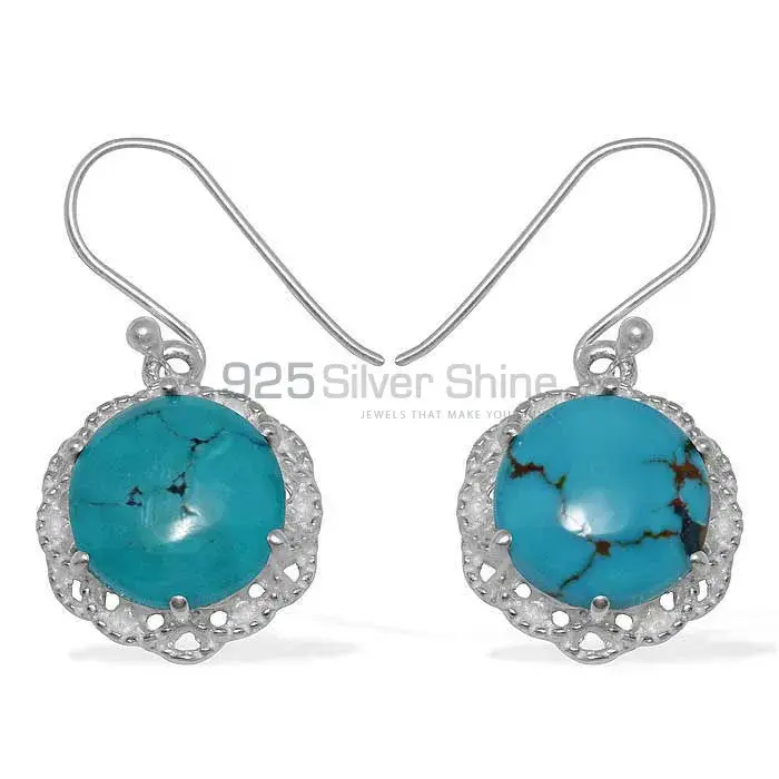 925 Sterling Silver Handmade Earrings In Turquoise Gemstone Jewelry 925SE843_0