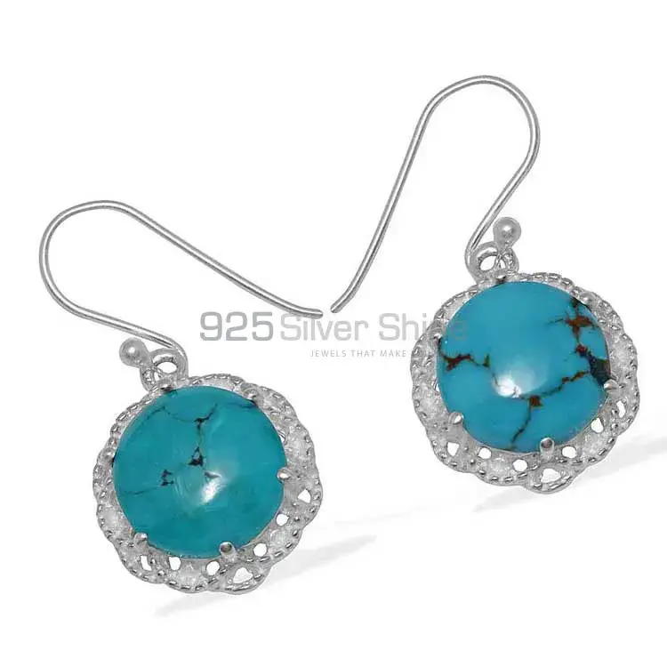 925 Sterling Silver Handmade Earrings In Turquoise Gemstone Jewelry 925SE843_1