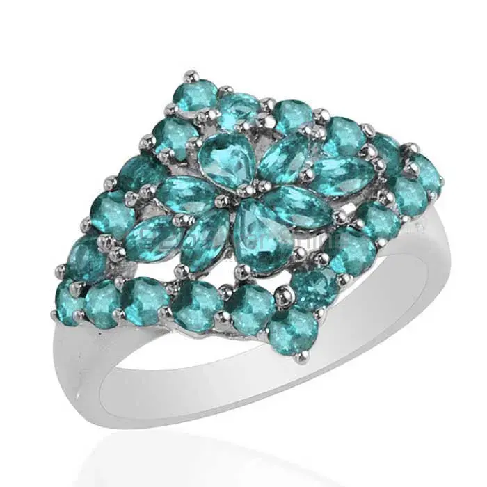 925 Sterling Silver Handmade Rings In Blue Topaz Gemstone Jewelry 925SR1751_0