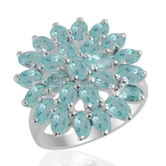 Unique 925 Sterling Silver Handmade Rings Exporters In Blue Topaz Gemstone Jewelry 925SR2134