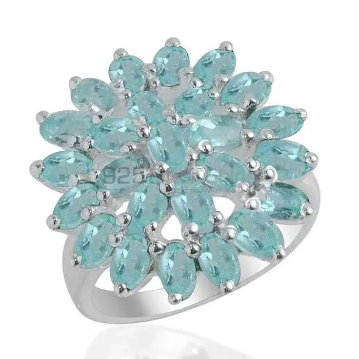 925 Sterling Silver Handmade Rings In Blue Topaz Gemstone Jewelry 925SR2134_0