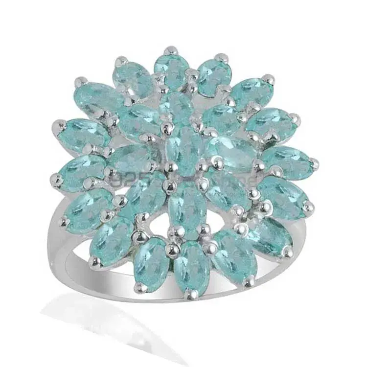 Unique 925 Sterling Silver Handmade Rings Exporters In Blue Topaz Gemstone Jewelry 925SR2134_0