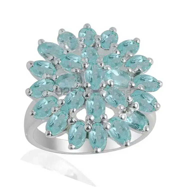 925 Sterling Silver Handmade Rings In Blue Topaz Gemstone Jewelry 925SR2134_1