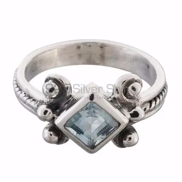 925 Sterling Silver Handmade Rings In Blue Topaz Gemstone Jewelry 925SR3658