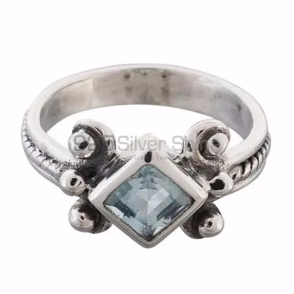 925 Sterling Silver Handmade Rings In Blue Topaz Gemstone Jewelry 925SR3658_0