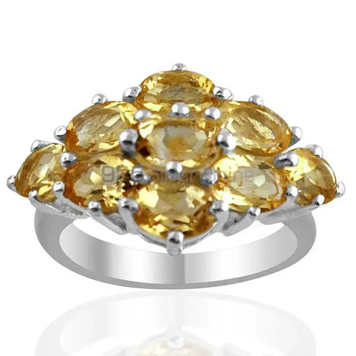 925 Sterling Silver Handmade Rings In Citrine Gemstone Jewelry 925SR1435