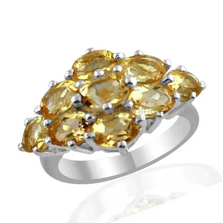 925 Sterling Silver Handmade Rings In Citrine Gemstone Jewelry 925SR1435_0