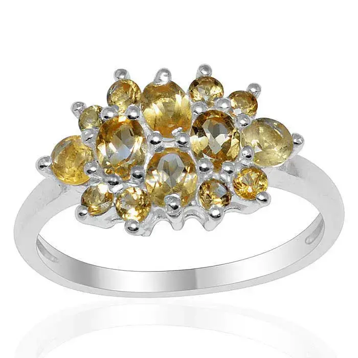 Unique 925 Sterling Silver Handmade Rings Exporters In Citrine Gemstone Jewelry 925SR1672