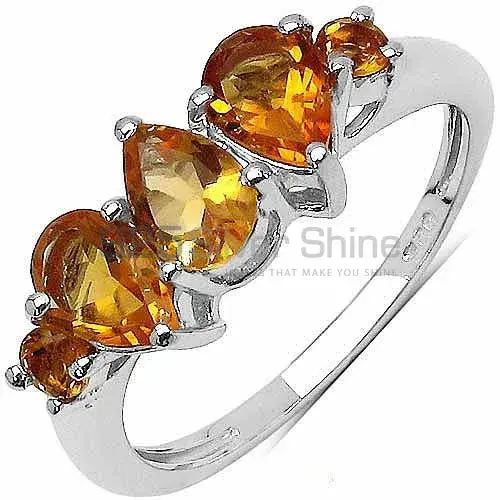 Unique 925 Sterling Silver Handmade Rings Exporters In Citrine Gemstone Jewelry 925SR3343