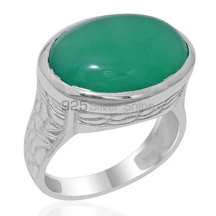 Unique 925 Sterling Silver Handmade Rings Exporters In Green Onyx Gemstone Jewelry 925SR1897