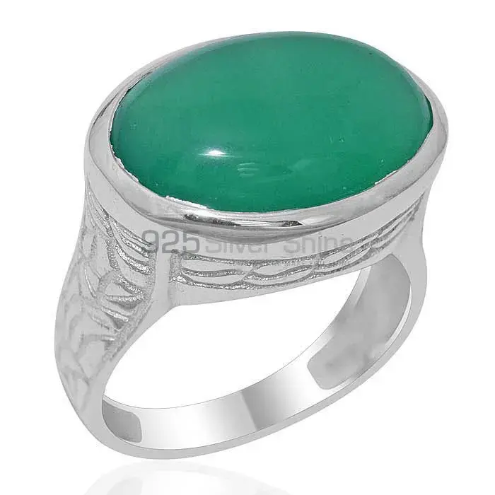 925 Sterling Silver Handmade Rings In Green Onyx Gemstone Jewelry 925SR1897_0