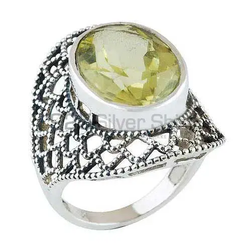 Unique 925 Sterling Silver Handmade Rings Exporters In Lemon Topaz Gemstone Jewelry 925SR4089