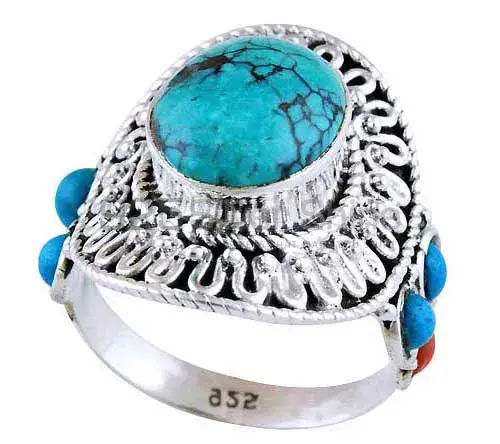 925 Sterling Silver Handmade Rings In Multi Gemstone Jewelry 925SR2933