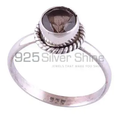 Unique 925 Sterling Silver Handmade Rings Exporters In Smoky Quartz Gemstone Jewelry 925SR3422