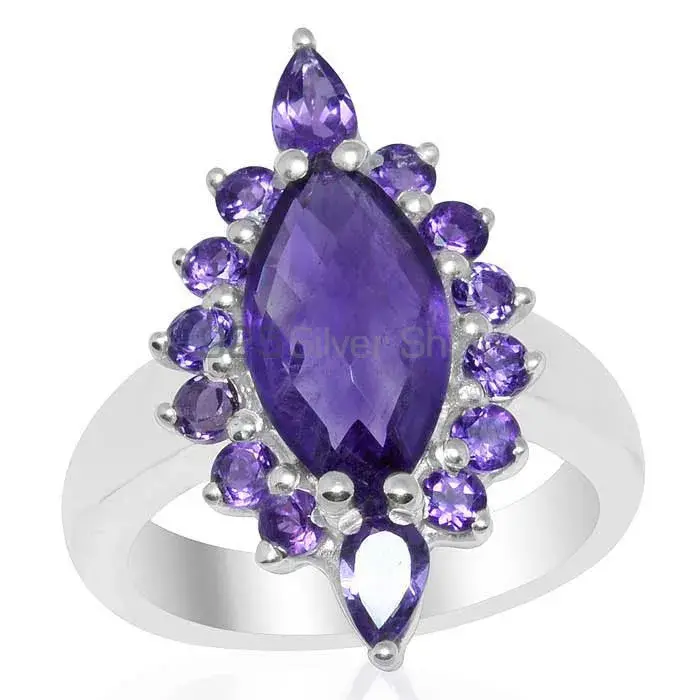 925 Sterling Silver Handmade Rings In Amethyst Gemstone Jewelry 925SR1657_0