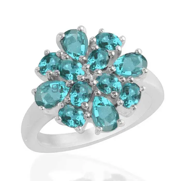 925 Sterling Silver Handmade Rings In Blue Topaz Gemstone Jewelry 925SR1736_0