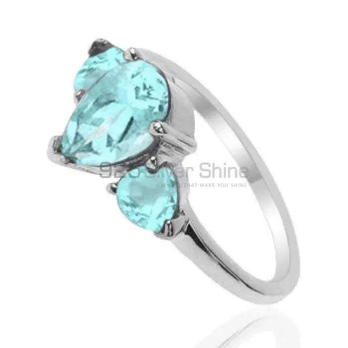 925 Sterling Silver Handmade Rings In Blue Topaz Gemstone Jewelry 925SR2040_1