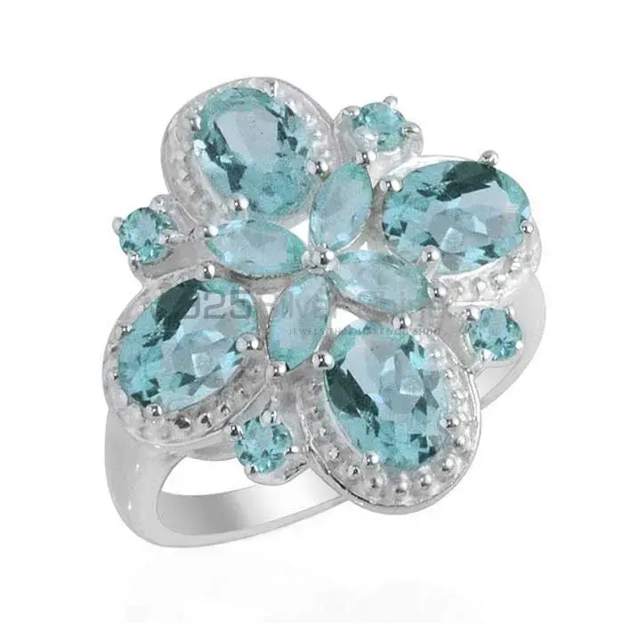Unique 925 Sterling Silver Handmade Rings Manufacturer In Blue Topaz Gemstone Jewelry 925SR2119