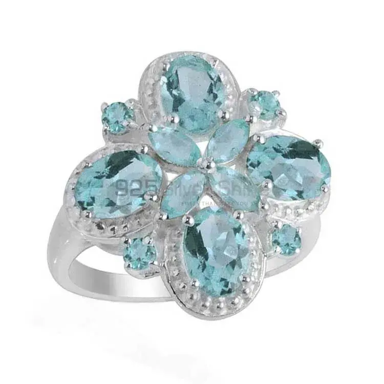 925 Sterling Silver Handmade Rings In Blue Topaz Gemstone Jewelry 925SR2119_1